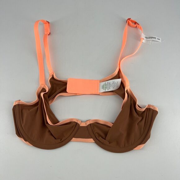 Aerie Womens 34B Real Free Full Coverage brown orange bra NWOT Underwire Nylon - Picture 5 of 6